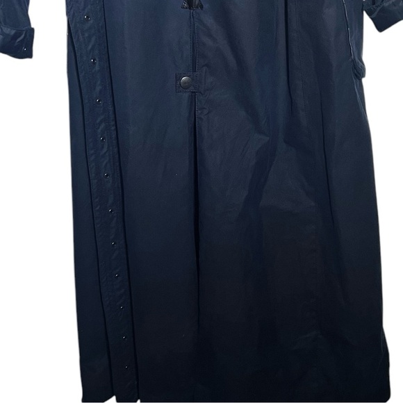 Barbour x Chloé Navy Blue Dany Dani Ruffled Waxed Trench Coat Chloe US 2 - Picture 11 of 16